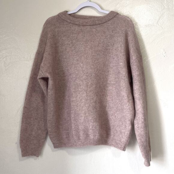 ACNE STUDIOS Dramatic Mohair Wool Blend Sweater in Powder Pink Size S - Picture 6 of 16